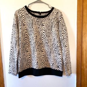 Liz Claiborne Zebra Print Sweater/Blouse size S